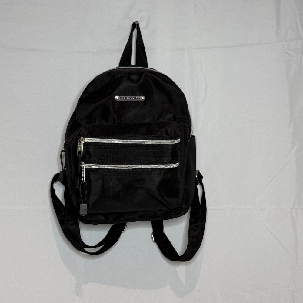 Stone Mountain Black Nylon Mini Backpack Travel Bag Organizer Pockets